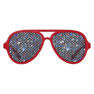 Eighties Rock Red White Blue 4th July America Aviator Sunglasses