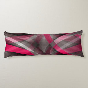 Eighties Rose Pink and Grey Funky Pattern Body Pillow