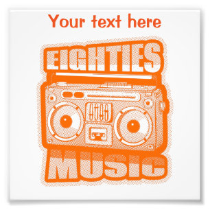 Eighties Stereo Halftones Vintage Photo Print