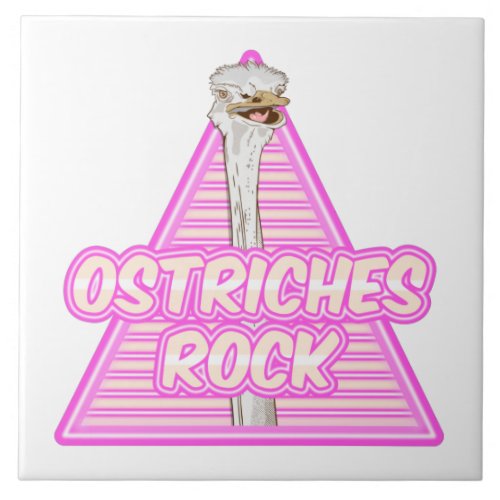 Eighties style ostrich ceramic tile