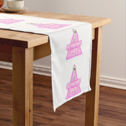 Eighties style ostrich short table runner