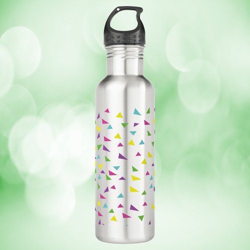 Eighties triangle pattern colorful stainless steel water bottle