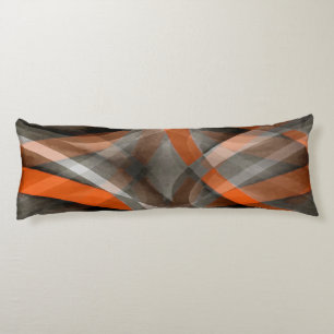 Eighties Vibes Burned Orange and Grey Layered Curv Body Pillow