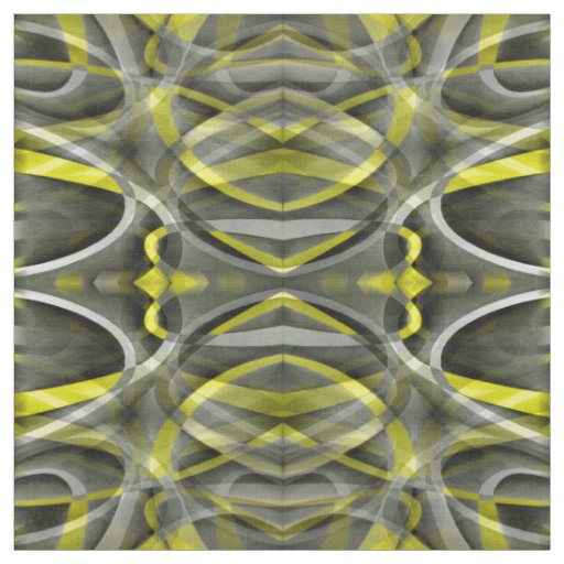 Eighties Vibes Daffodil Yellow and Grey Layered Cu Fabric