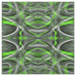 Eighties Vibes Dull Lime and Grey Layered Curves Fabric
