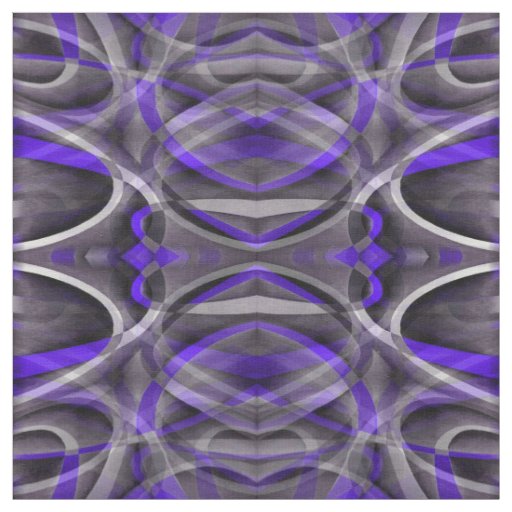 Eighties Vibes Violet Blue and Grey Funky Pattern. Fabric