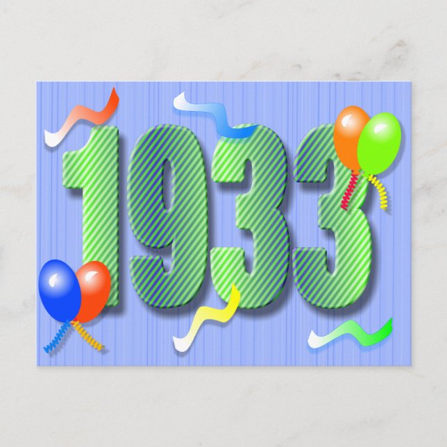 Eightieth Birthday 1933 Postcard (Front)