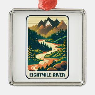 Eightmile River Connecticut Colors Metal Ornament
