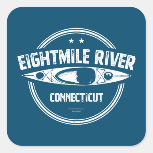 Eightmile River Connecticut Kayaking Square Sticker
