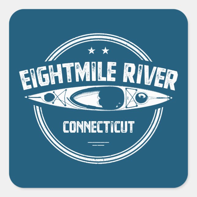 Eightmile River Connecticut Kayaking Square Sticker (Front)