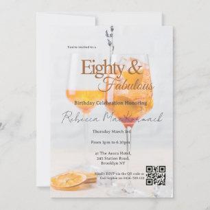 Eighty and Fabulous Photo 80th Birthday Party Invitation