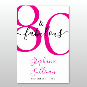 Eighty and Fabulous Pink 80th Birthday Party Poster