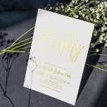 Eighty | Chic Foil Script 80th Birthday Party Foil Invitation<br><div class="desc">Celebrate your special day with this stylish 80th birthday party foil invitation. This design features a chic script lettering "Eighty" with a clean layout. You can choose real foil stamp color(Gold,  Silver,  Rose gold). More designs and party supplies are available at my shop BaraBomDesign.</div>