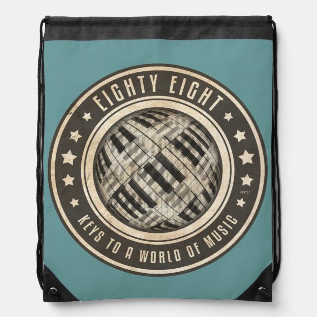 Eighty Eight Keys Drawstring Bag (Front)
