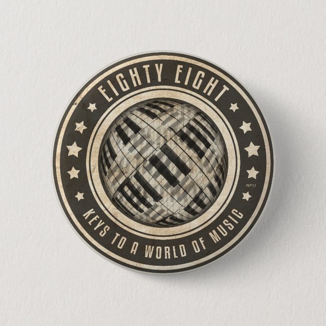 Eighty Eight Keys Pinback Button (Front)