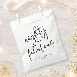 Eighty & Fabulous Minimal 80th Birthday Party Favor Bag