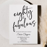 Eighty & Fabulous Minimal 80th Birthday Party Invitation<br><div class="desc">This is a Eighty & Fabulous Minimal Minimalist Black White 80th Birthday Party Invitation!</div>
