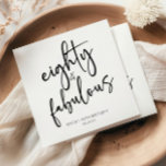 Eighty & Fabulous Minimal 80th Birthday Party Napkins<br><div class="desc">This is a Eighty & Fabulous Minimal Minimalist Black White 80th Birthday Party Paper Napkins!</div>