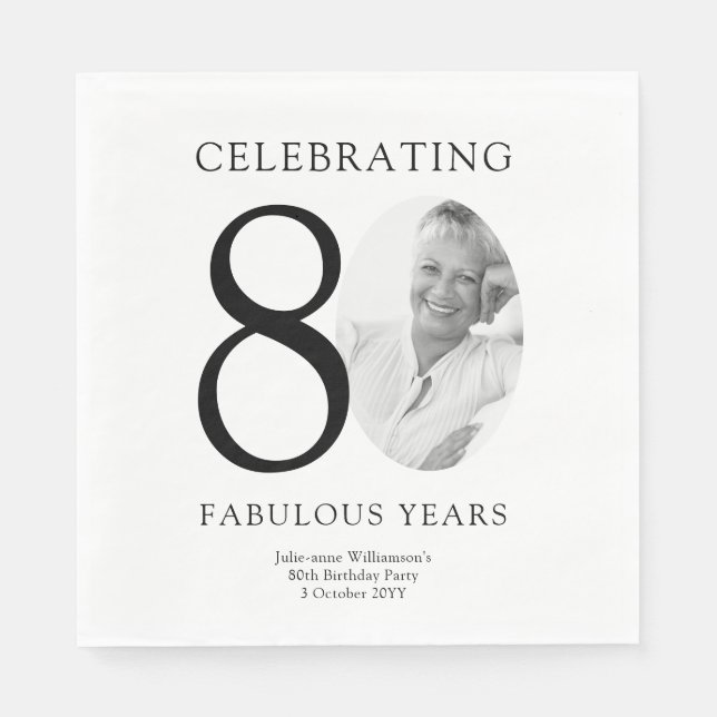 Eighty Fabulous Years 80th Birthday Napkins (Front)