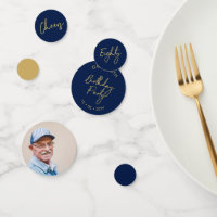Eighty | Gold & Navy Modern 80th Birthday Party