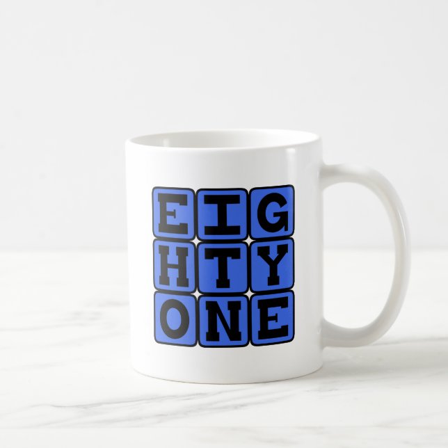 Eighty One, Number 81 Coffee Mug (Right)