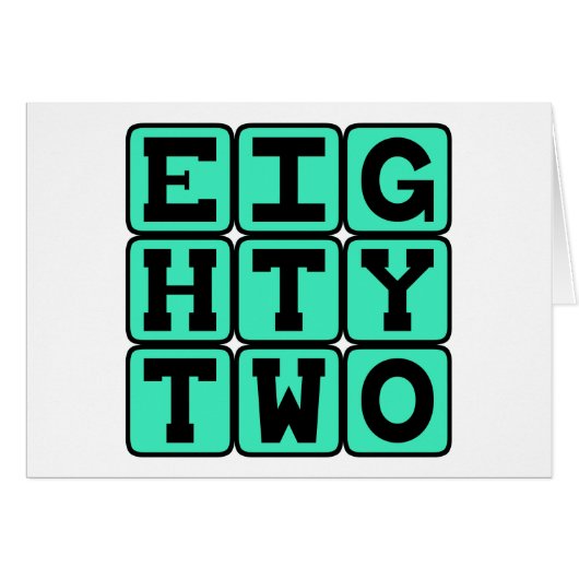 Eighty Two, Number 82 Cards (Front Horizontal)