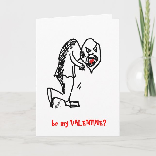 Eigor eating heart - alternative valentine holiday card (Front)