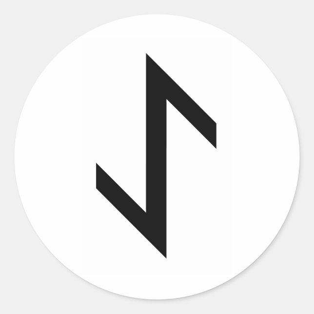 EIHWAZ RUNE CLASSIC ROUND STICKER (Front)