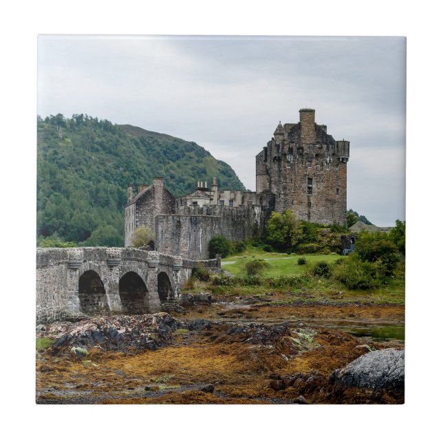 Eilean Donan Castle, Loch Duich - Scotland, UK Ceramic Tile (Front)