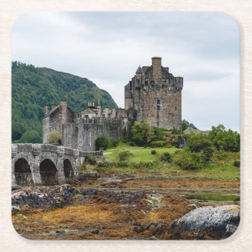 Eilean Donan Castle Loch Duich _ Scotland UK Square Paper Coaster