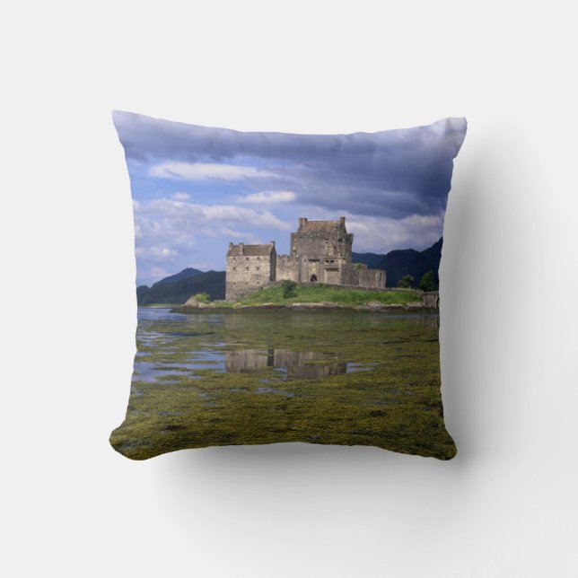 Eilean Donan Castle Scotland Throw Pillow (Front)