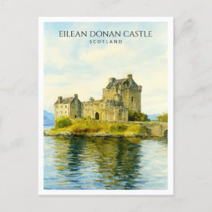 Eilean Donan Castle Scotland Travel Postcard Art