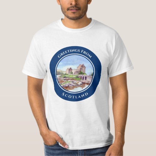 Eilean Donan Castle Scotland Watercolor Painting T T_Shirt