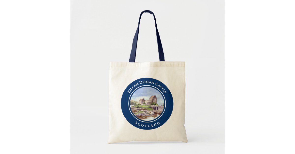 Eilean Donan Castle Scotland Watercolor Painting Tote Bag | Zazzle
