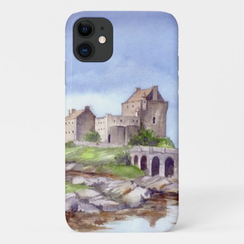 Eilean Donan Castle Watercolor Painting iPhone 11 Case