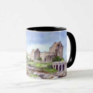 Eilean Donan Castle Watercolor Painting
