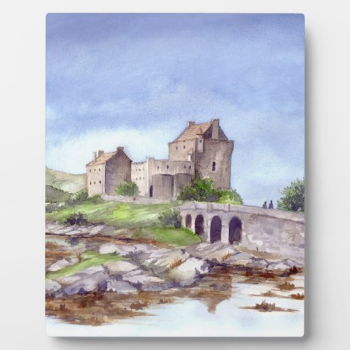 Eilean Donan Castle Watercolor Painting Plaque