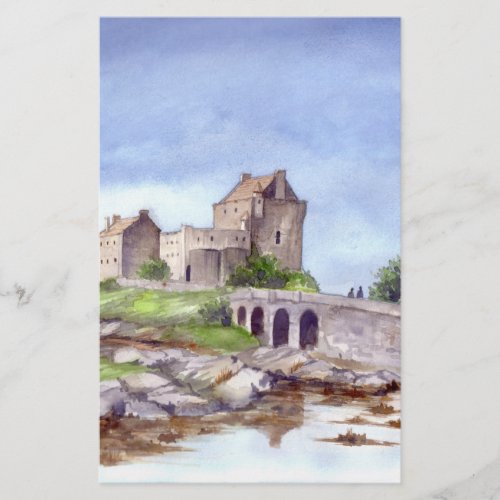 Eilean Donan Castle Watercolor Painting Stationery