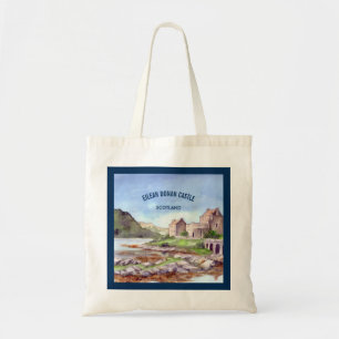 Eilean Donan Castle Watercolor Painting Tote Bag