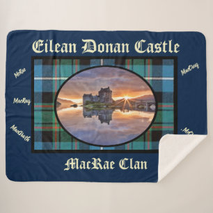 Eilean Donan Castle's MacRae Clan Tartan Sherpa Blanket