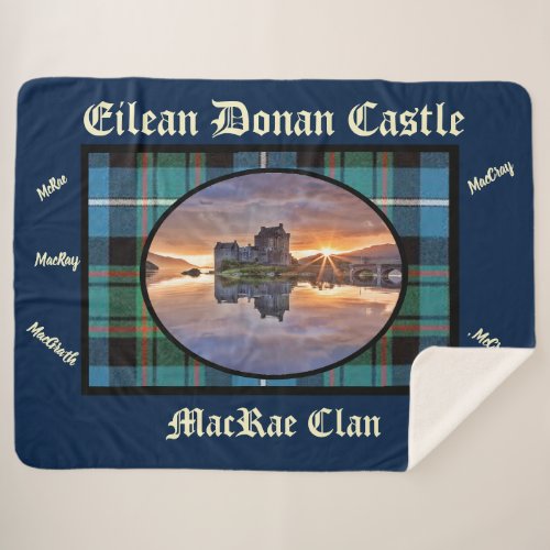 Eilean Donan Castles MacRae Clan Tartan Sherpa Blanket