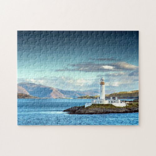 Eilean Musdile Lighthouse Scotland Scenic View Jigsaw Puzzle