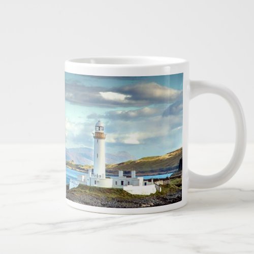 Eilean Musdile Lighthouse Scotland Scenic View Large Coffee Mug