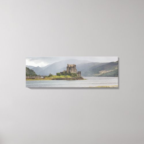 Eileen Donan Castle 36 075 Panoramic Wrapped Canvas Print