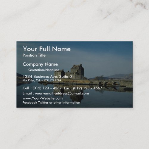 Eileen Donan Castle, Kyle of Lochalsh, Scotland Business Card Templates