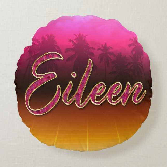 Eileen first name name golden pink cushions (Front)