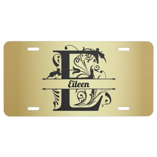 Eileens Golden Monogram License Plate