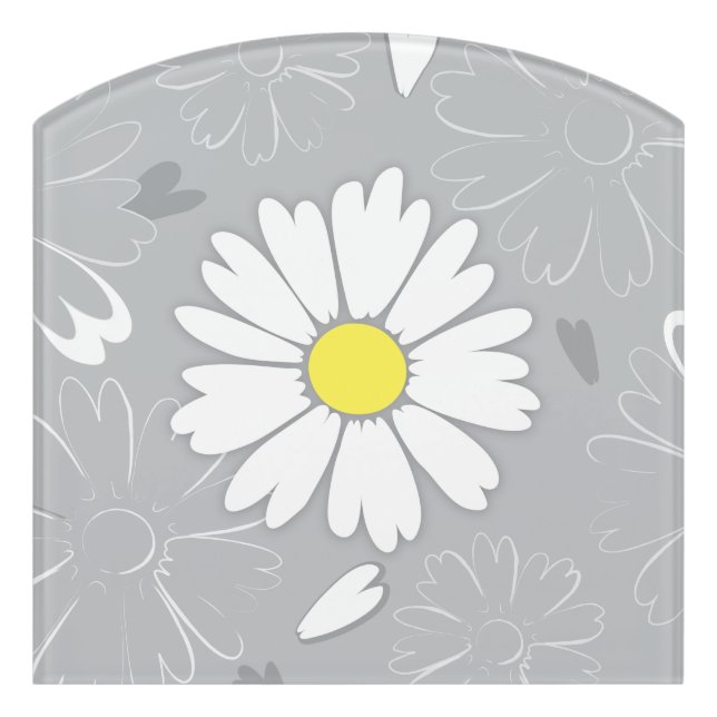 Eilin's Daisy Flower Door Sign (Contour Front)