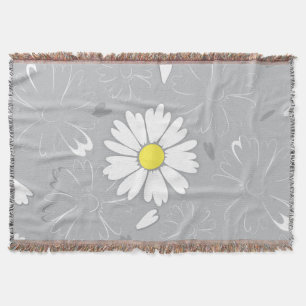 Eilin's Daisy Flower Throw Blanket