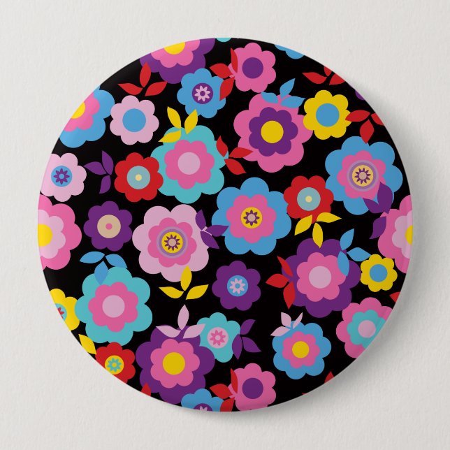 Eilin's Spring Flowers Button (Front)